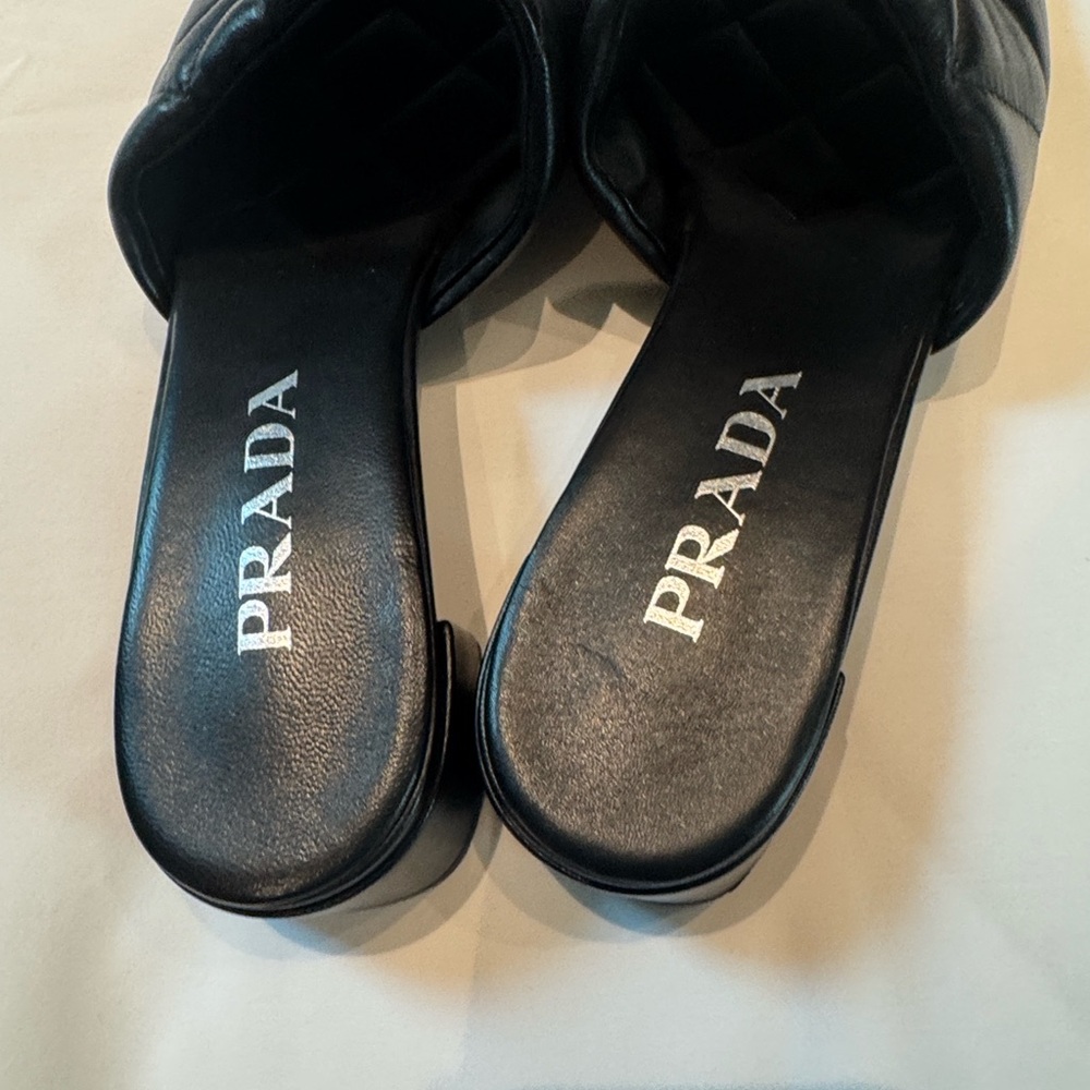 Prada Black Leather Mules - Picture 5 of 7